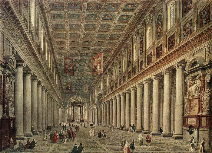 Giovanni Paolo Pannini Interior of the Santa Maria Maggiore in Rome Sweden oil painting art